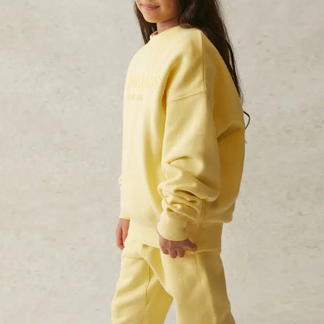 Fear of God Essentials SS21 Kids Pull-Over Crewneck YellowLemonade Logo