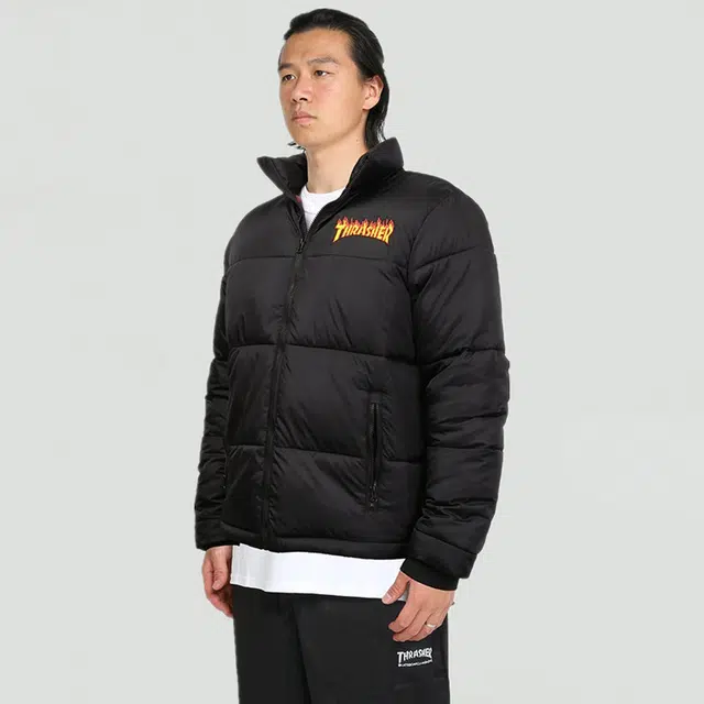 Thrasher Puffer Jacket Logo