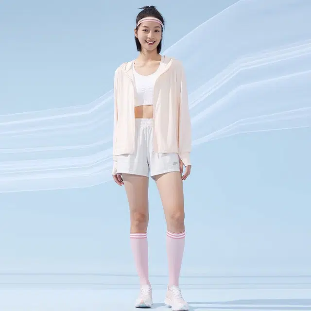 乔丹 纯色冰肤薄款户外连帽防晒服 女款 薄纱粉