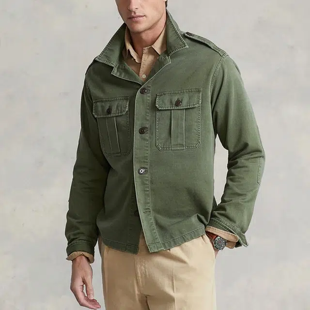 Polo Ralph Lauren SS22 Cotton Satin Shirt Green