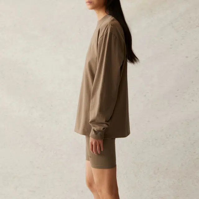 Fear of God Essentials SS21 Long Sleeve Tee Taupe LogoT