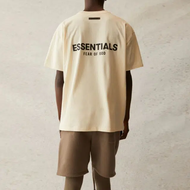 Fear of God Essentials SS21 Short Sleeve Tee ButtercreamCream LogoT