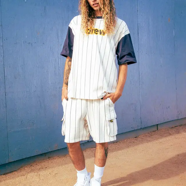 Drew House Secret Ss Tee Navy Pinstripe LogoT