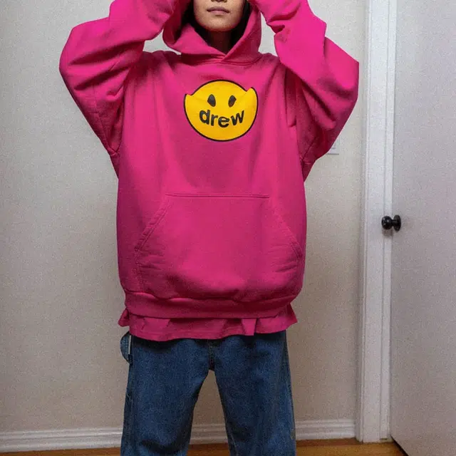 Drew House Mascot Hoodie Magenta Logo