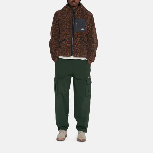 Stussy FW22 Snake Jacquard Sherpa Jacket