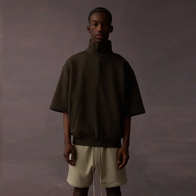 Fear of God Essentials Drop2 SS23 LS Halfzip 34 Sleeve Shirt Off-Black