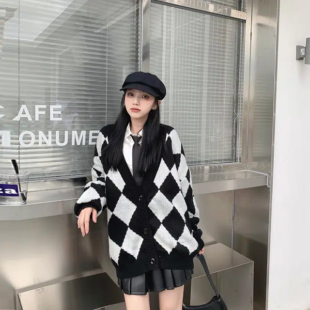 松本丧丧 领型满印宽松针织衫 女款