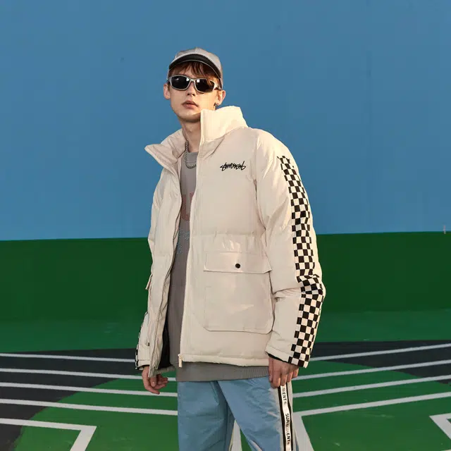 Suamoment Chessboard Patchwork Jacket