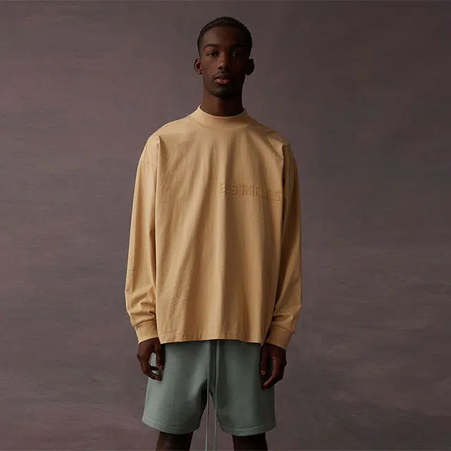 Fear of God Essentials LS Tee Sand LogoT
