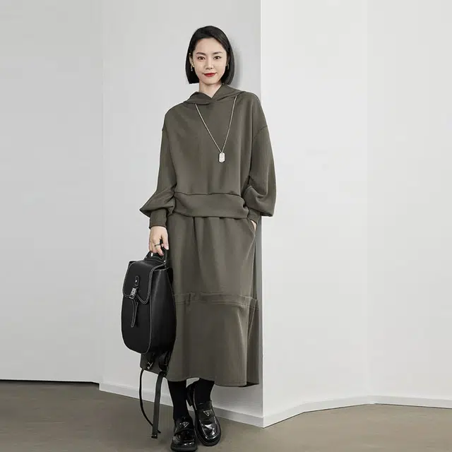 美洋  纯色简约休闲连帽卫衣 女款