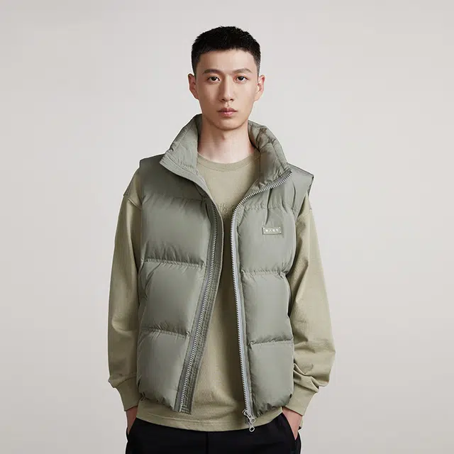 华人青年 保暖羽绒马甲 男女同款