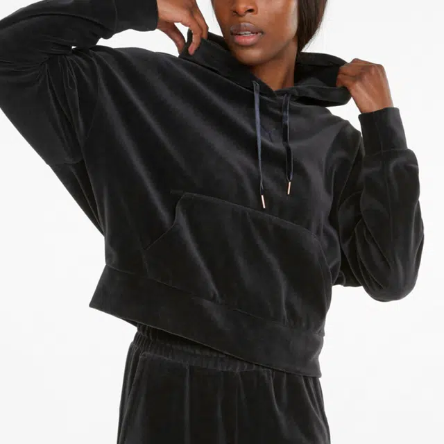 PUMA Her Velour Hoodie Logo