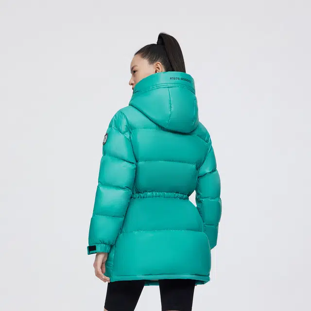 Bosideng 800 Fill Waist Hoodie Mid Down Jacket Women