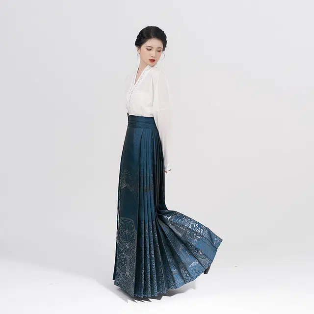 织造司 重鸣 明制纯色织金织银马面裙立领衬衫飞机袖原创汉服 男女同款