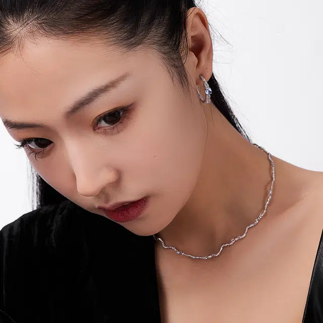 名工珠宝《野涧》耳环女小众设计耳坠银耳针饰气质个性简约百搭礼物