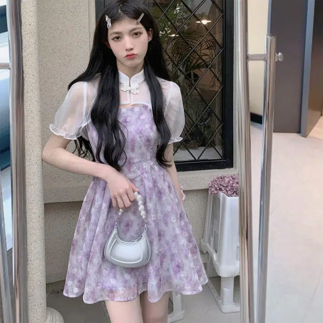 松本丧丧 通勤短袖透明衬衫 女款 白色