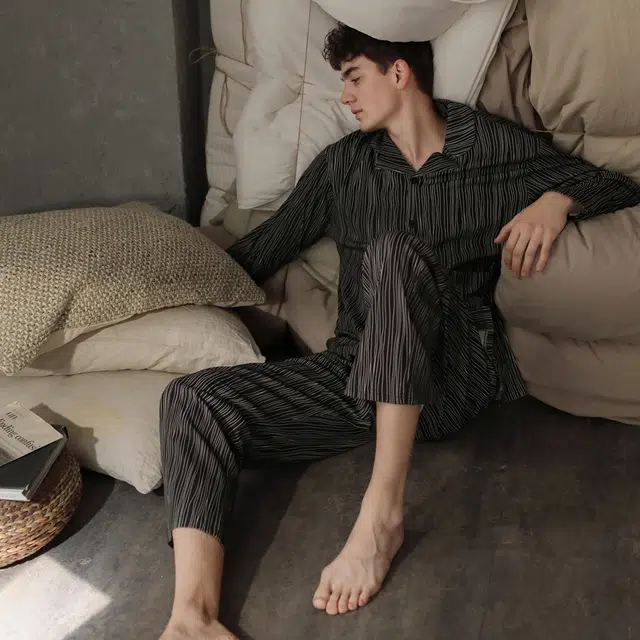 同语情侣睡衣男女春秋季纯棉薄款男女休闲韩版可外出 家居套装