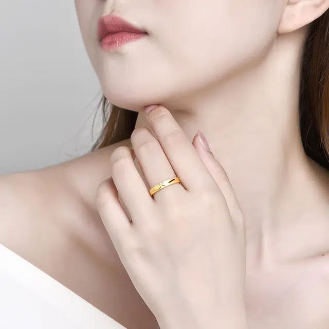 中银金行黄金戒指情侣一对紧箍咒手环国潮时尚百搭首饰男女同款