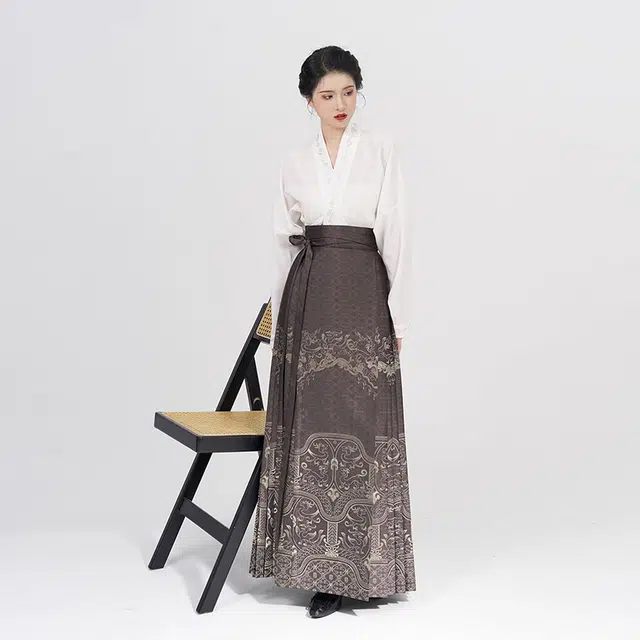 织造司 重鸣 明制纯色织金织银马面裙立领衬衫飞机袖原创汉服 男女同款