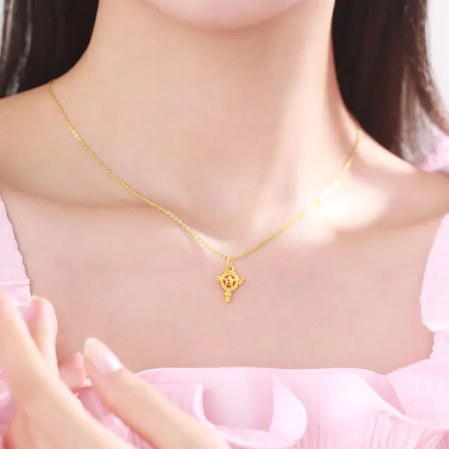 佐卡伊 童话系列梦幻魔法棒挂坠工艺 足金 一口价 黄金吊坠 女款
