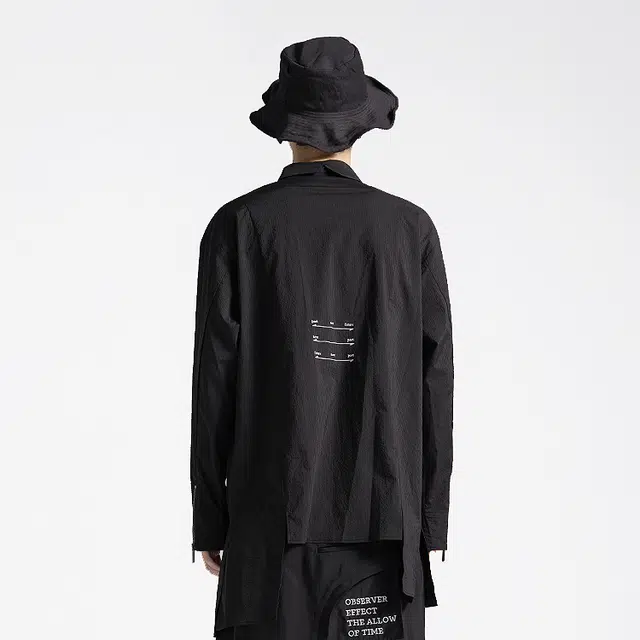 幻象者 设计师品牌秋季衬衫男宽松长袖衬衫 男女同款 黑色