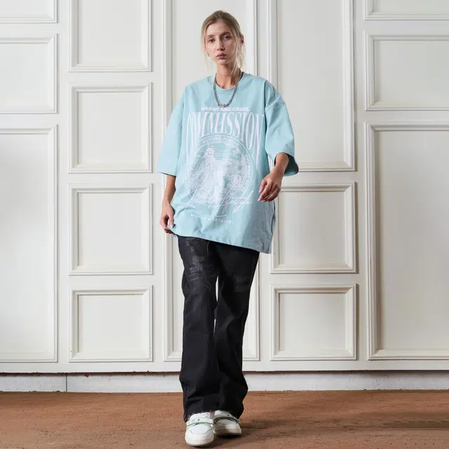 HARSH AND CRUEL Retro Letter Print Loose T-Shirt