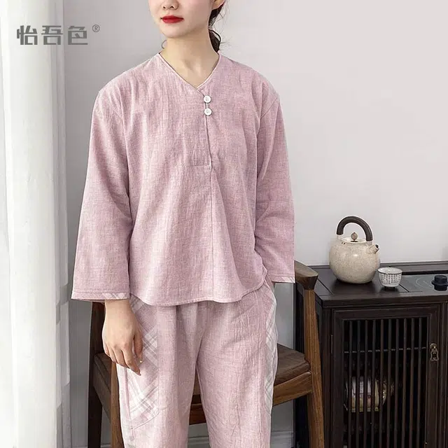 怡吾色 国风系列 纯棉秋冬薄款可外穿家居服 情侣款 睡衣