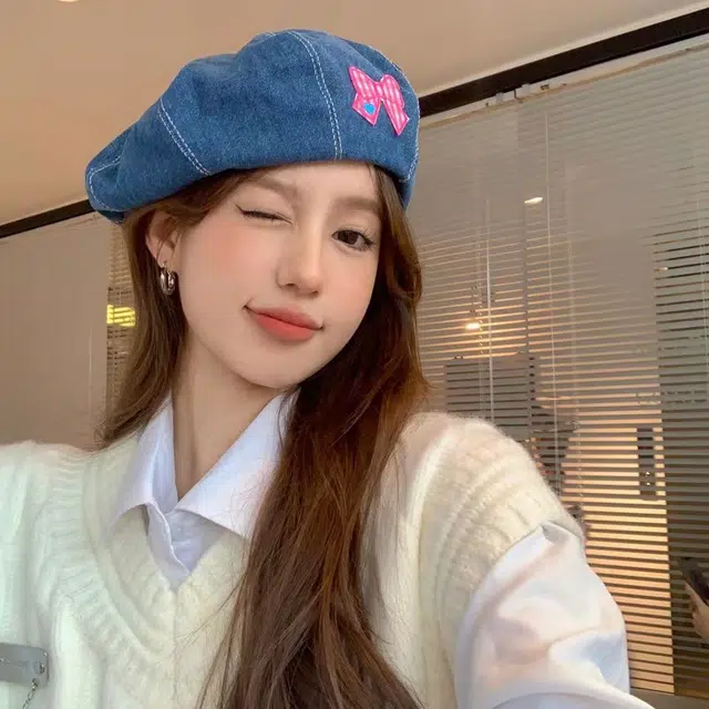 CMFY CMFY Ins Pink Bow Beret