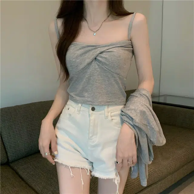 花蔓色 纯色内搭可外穿吊带运动内衣 女款