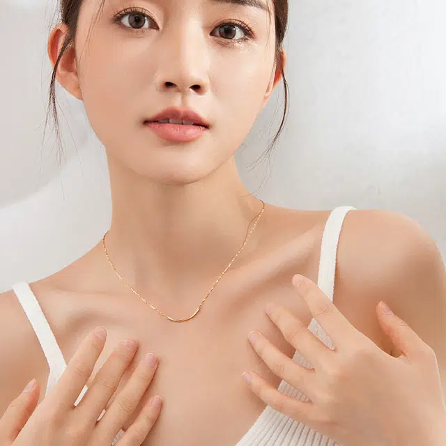 周六福 微笑 璀璨高级感 钻石 钻石项链 女款