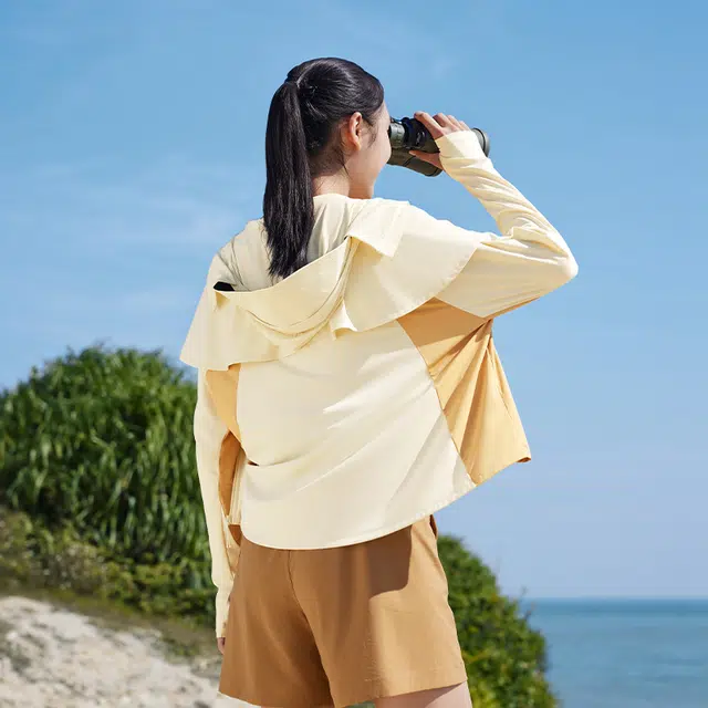 蕉下 纯色披肩防紫外线大帽檐薄款连帽防晒衣 女款