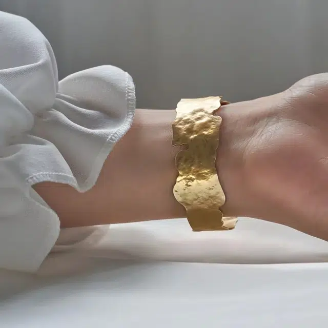 若觅 金色熔岩 银镀金 手镯 女款