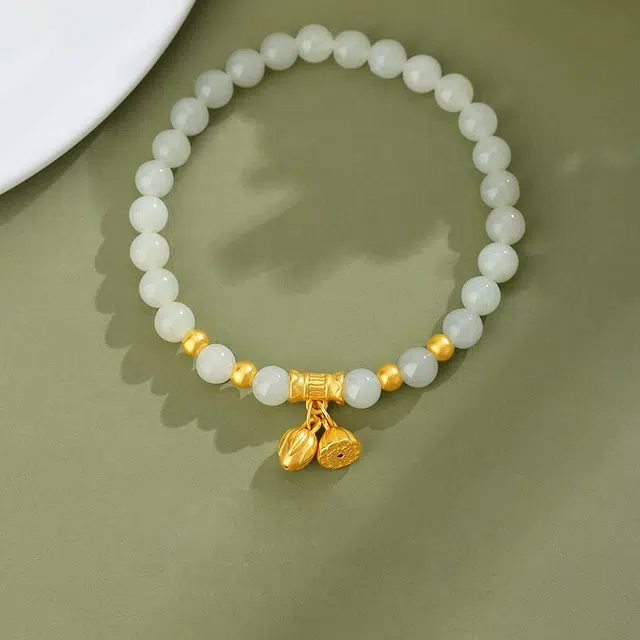 久爱 莲蓬两世欢手饰 足金 黄金手串 女款