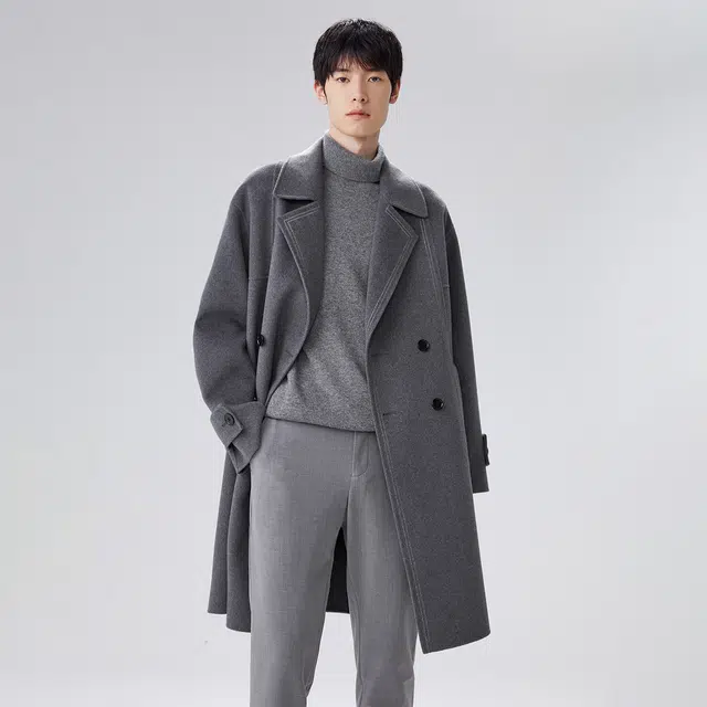 PEACEBIRD MEN Wool Double-Faced Coat