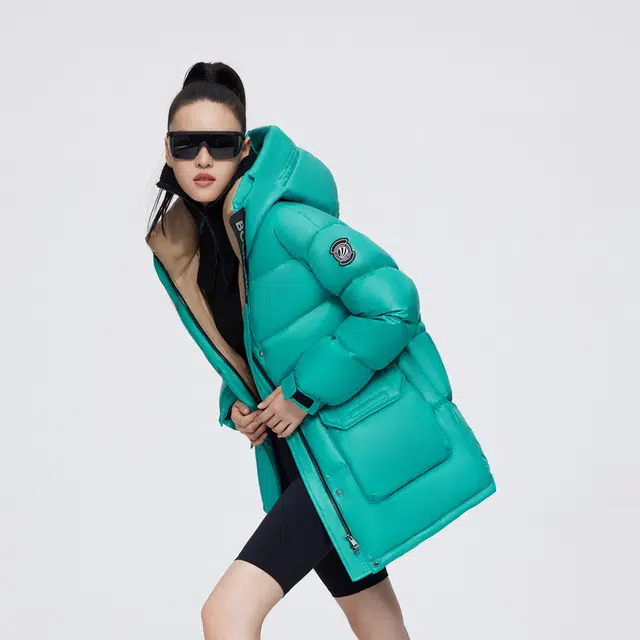 Bosideng 800 Fill Waist Hoodie Mid Down Jacket Women