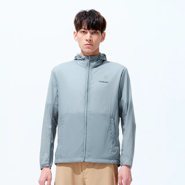 探路者 纯色春夏轻薄防紫外线户外防晒服 男款