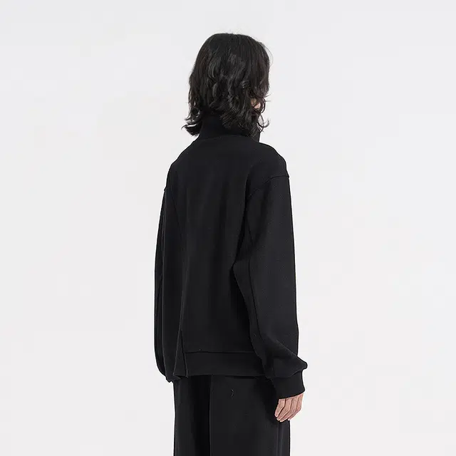 幻象者 纯色半高领套头长袖卫衣 男女同款 黑色