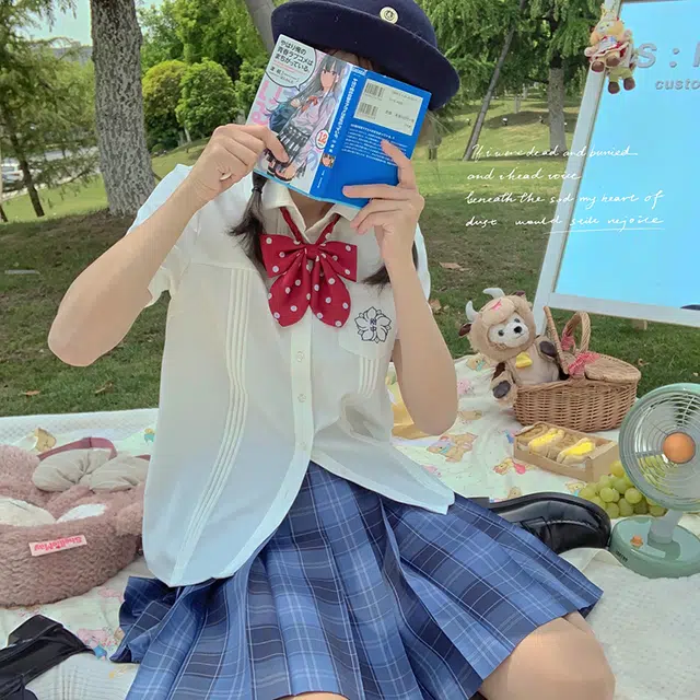 东鲸岁时记  格纹学院风短款百褶半身制服裙装 水梨町