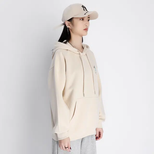星际者 趣味图案字母印花连帽套头宽松卫衣 男女同款