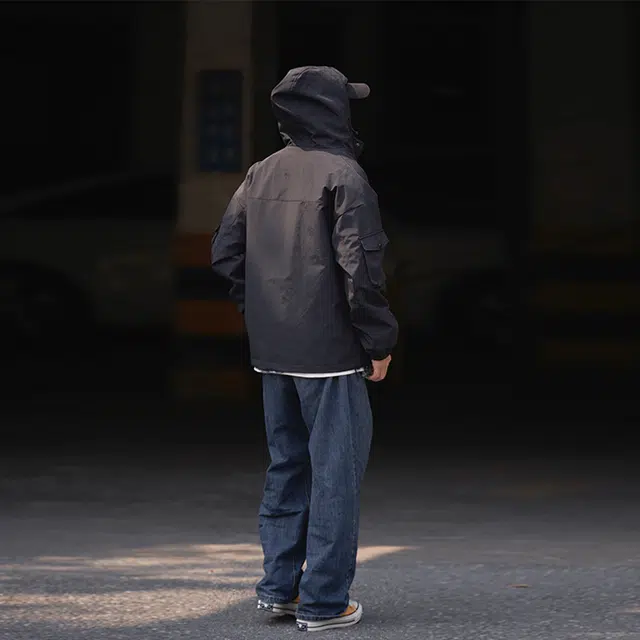 绘承 纯色拉链基础款宽松休闲防风连帽户外夹克 春秋季 男女同款