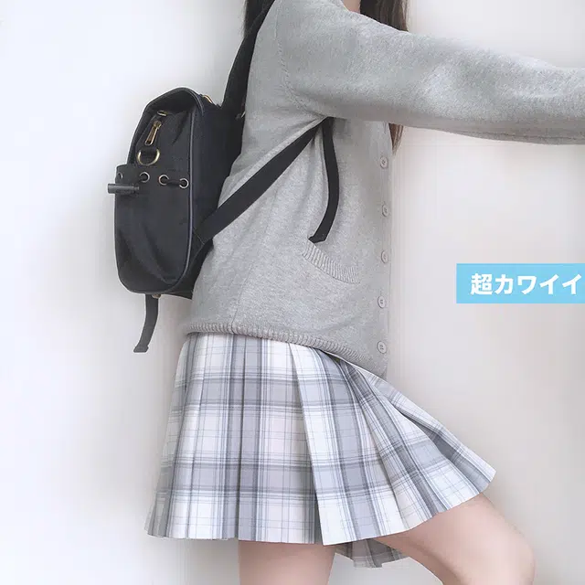 东鲸岁时记 格纹百褶高腰半身裙 女款