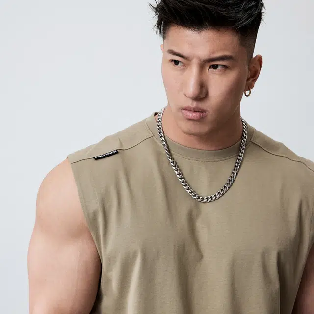 Muscle Dog Solid Sleeveless Tank Top