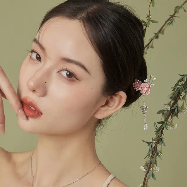 银千惠 海棠花流苏设计 发簪 女款