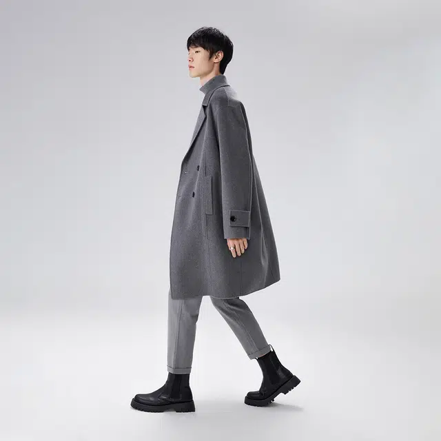 PEACEBIRD MEN Wool Double-Faced Coat