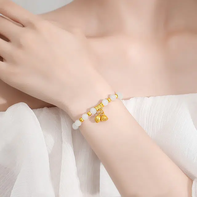 久爱 莲蓬两世欢手饰 足金 黄金手串 女款