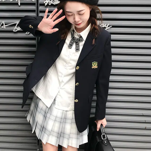 东鲸岁时记 格纹百褶高腰半身裙 女款