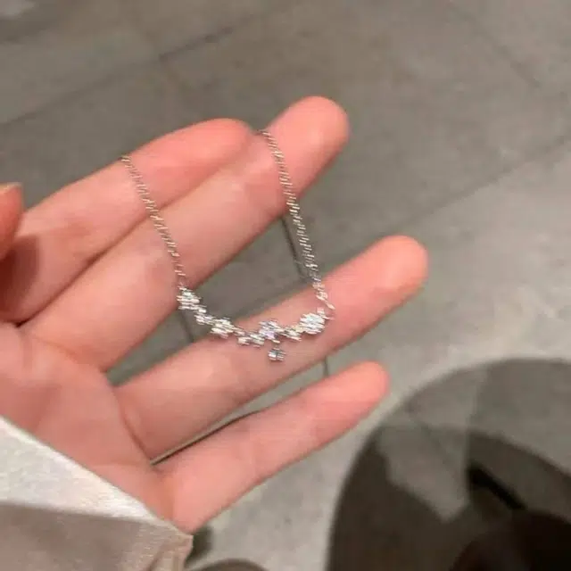 牧言 超仙精美锆石森系花朵星星轻奢高级感通勤锁骨链 春夏花语 合金 繁花似锦项链 女款