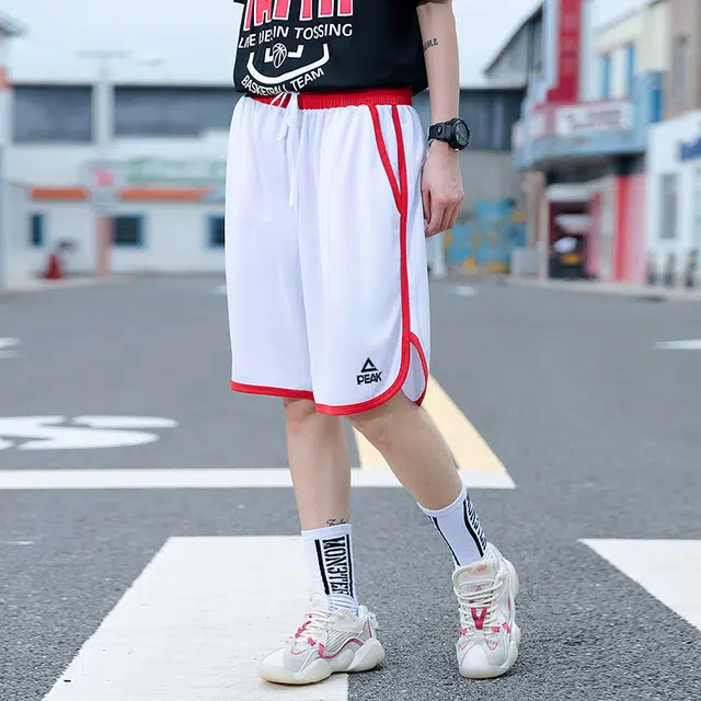 匹克 撞色勾边宽松篮球训练运动短裤 男女同款