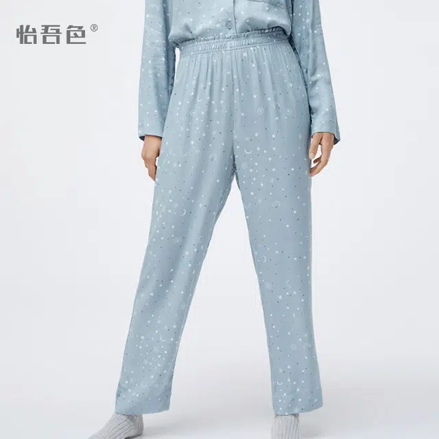 怡吾色 秋冬薄款家居服套装 星空印花睡衣 女款  送妈妈