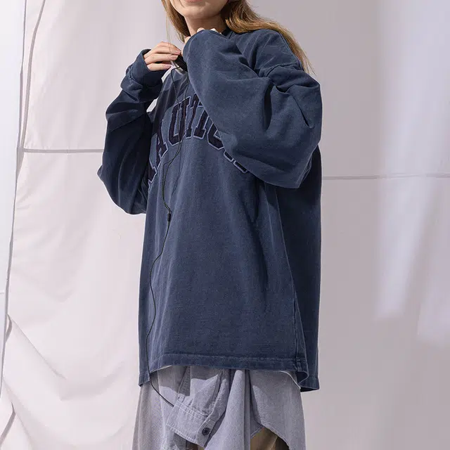 Nautica White Sail Logo Print Long Sleeve Tee